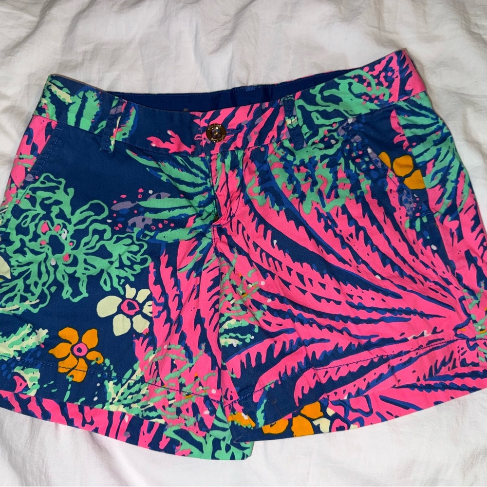 Lilly Pulitzer Callahan Vibrant Blue and Pink Shorts